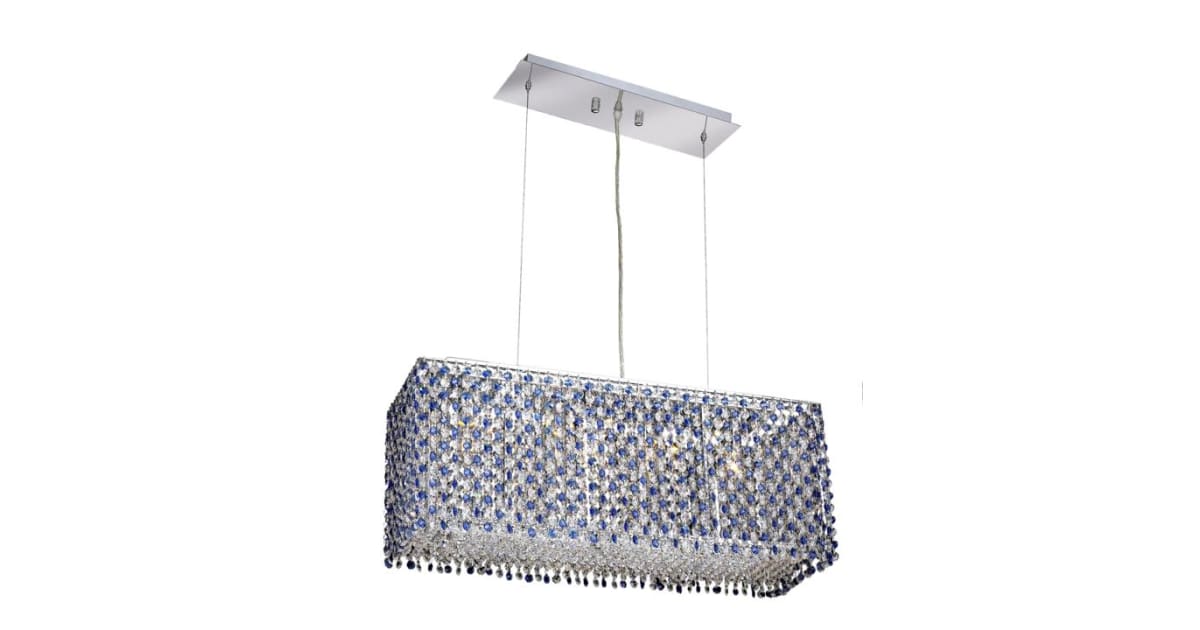Elegant Lighting 1291D26C-SA/RC Moda 4-Light Crystal Chandelier ...