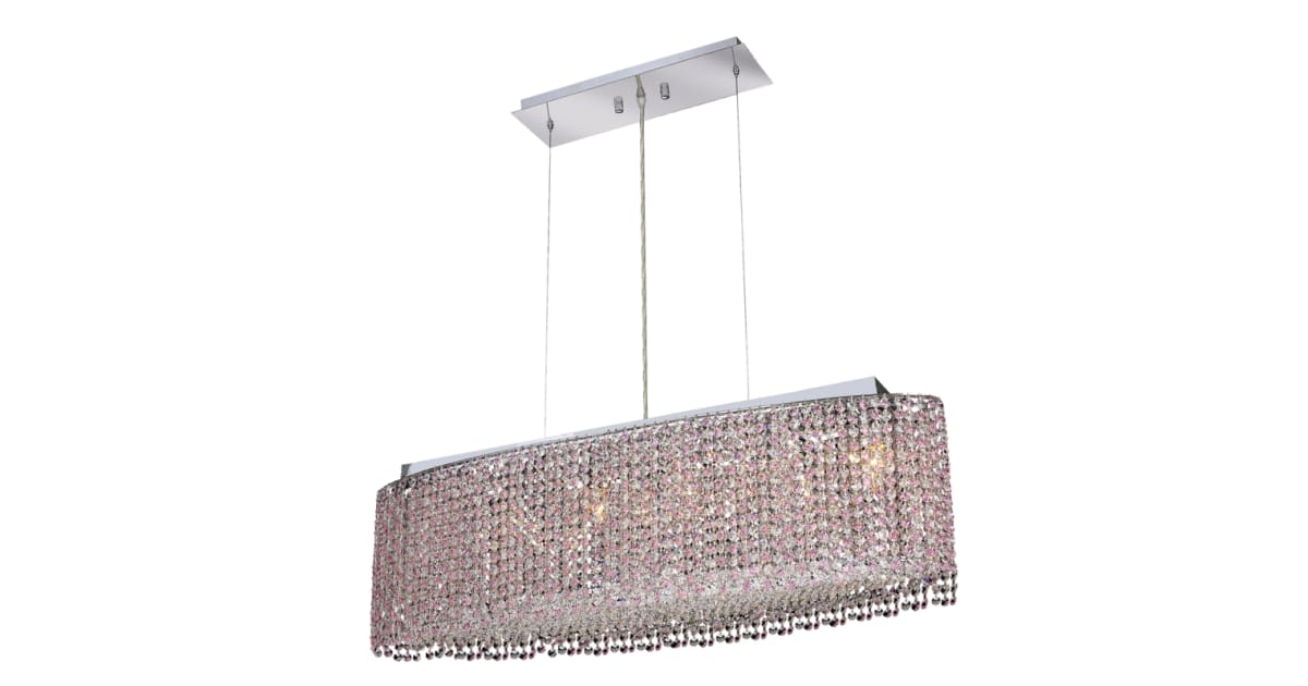 Elegant Lighting 1292D32C-RO/RC Moda 6-Light Crystal Chandelier ...