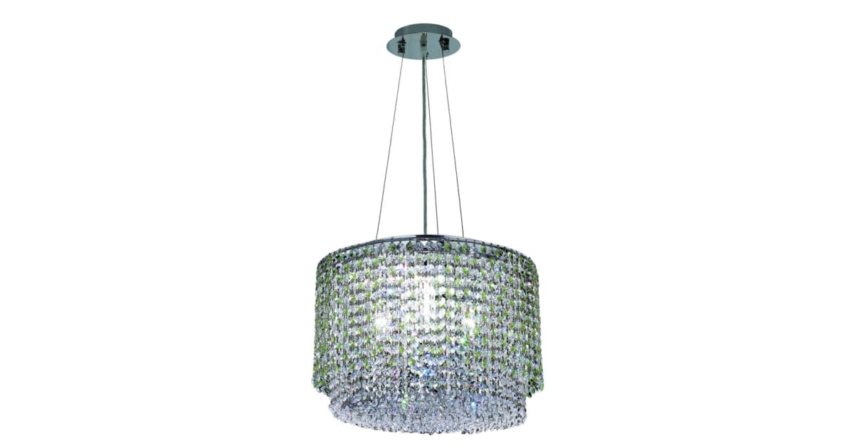 Elegant Lighting 1298D16C-LP/RC Moda 4-Light Crystal Pendant, Finished ...