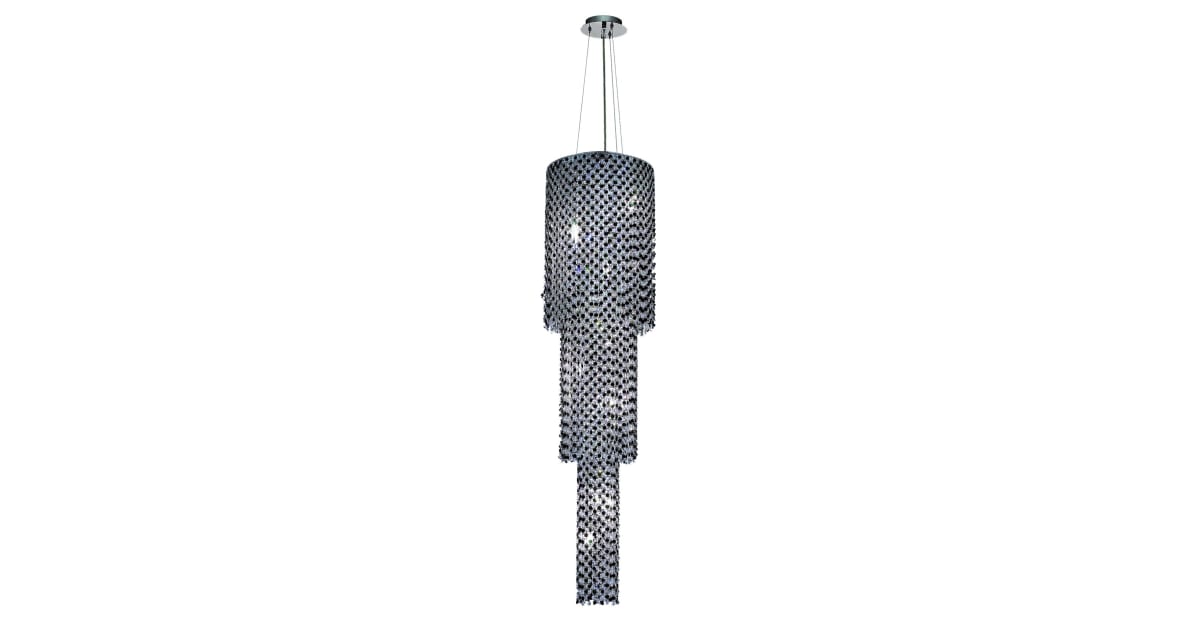 Elegant Lighting 1298G63C-JT/RC Moda 9-Light, Three-Tier Crystal ...