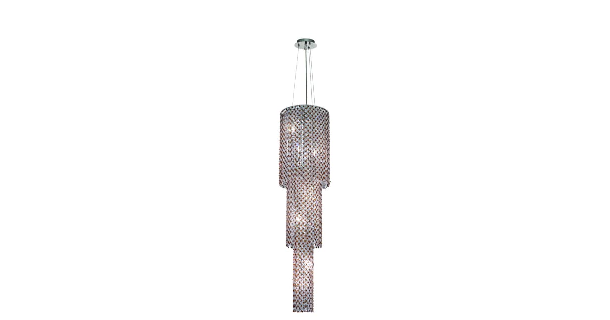 Elegant Lighting 1298G63C-TO/RC Moda 9-Light, Three-Tier Crystal ...
