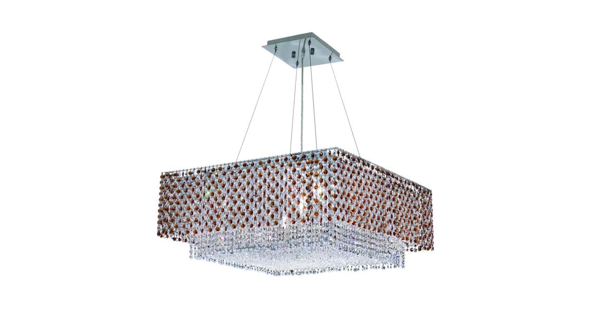 Elegant Lighting 1299D28C-TO/RC Moda 5-Light Crystal Pendant, Finished ...