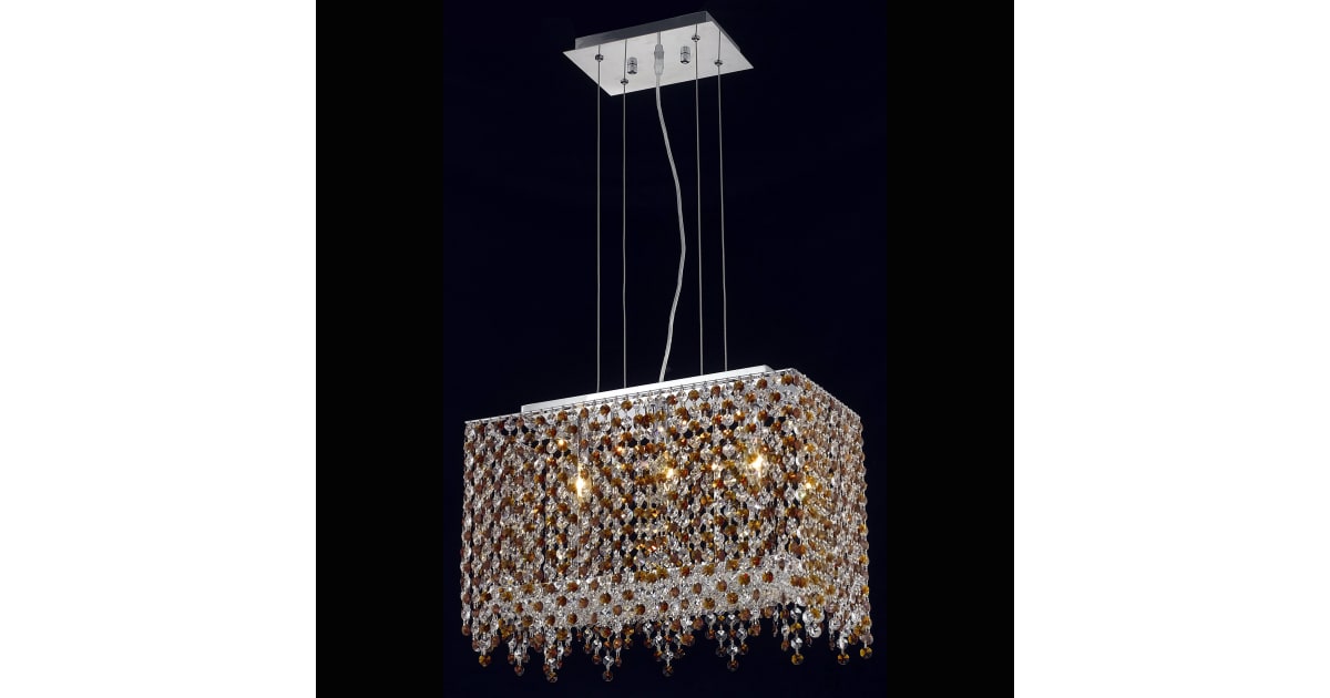 Elegant Lighting 1391D18C-TO/RC Moda 3-Light Crystal Chandelier ...