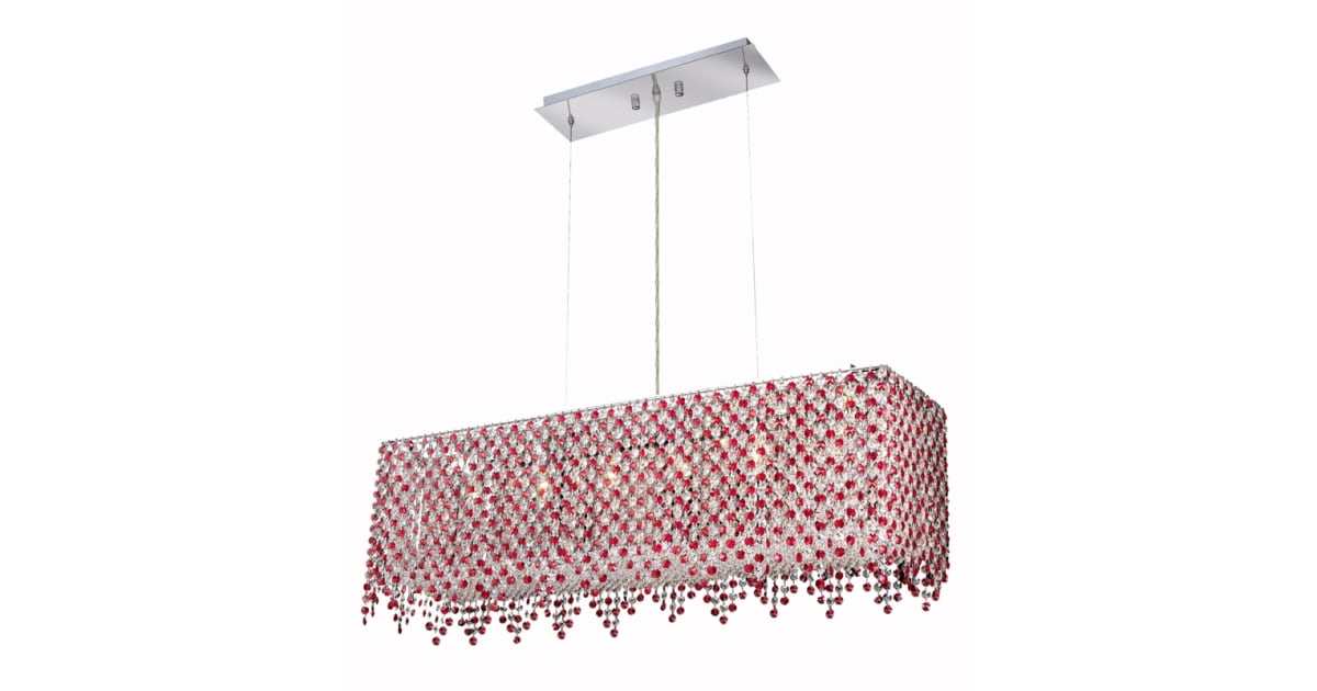 Elegant Lighting 1391D32C-BO/RC Moda 6-Light Crystal Chandelier ...