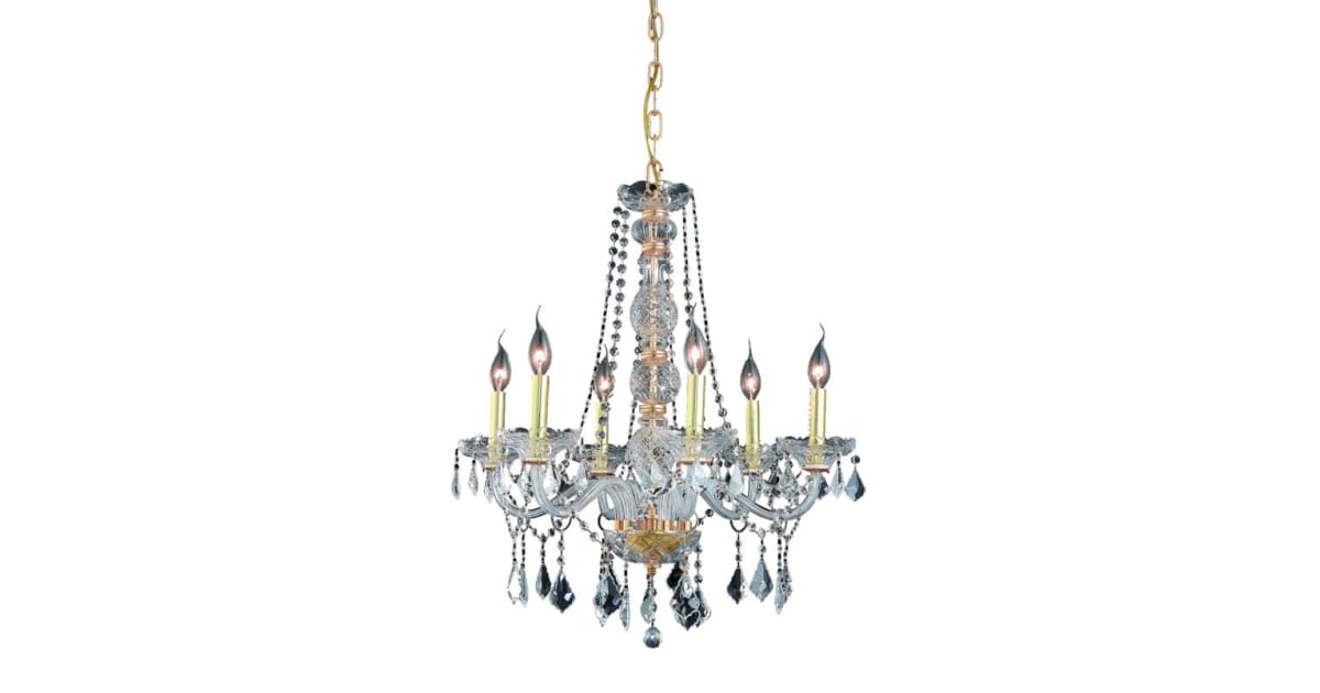 Siena 6 Light 120V Chandelier in Heirloom Gold with Clear Radiance Crystal