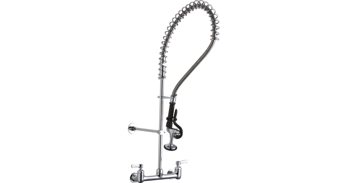 Elkay LK943C 1.6 GPM Wall Mounted Bridge Pre Rinse Food Service Faucet ...