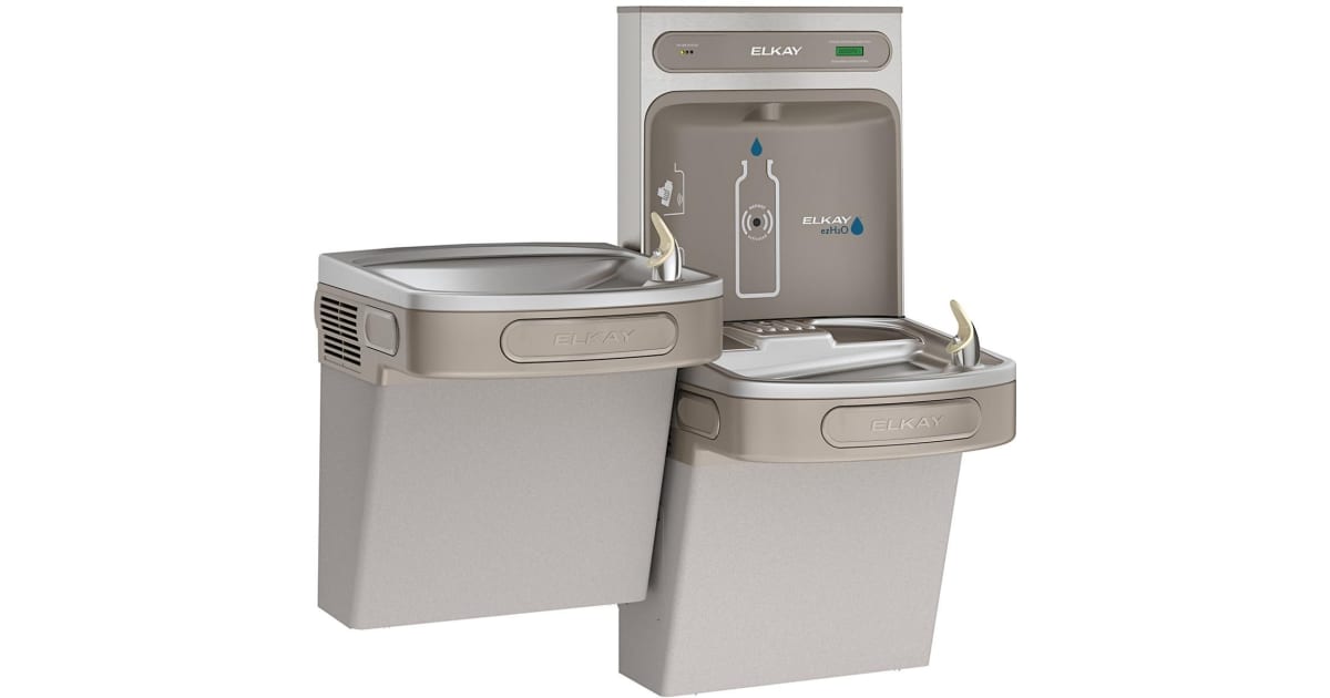 Elkay LZSTL8WSLK EZH2O Versatile Bi-Level Drinking Fountain with Hands