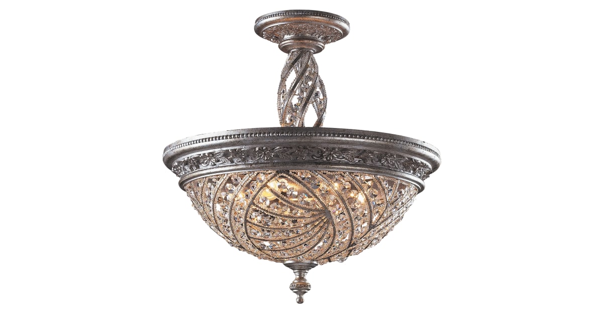 Elk Lighting 6233/6 Crystal Semi-Flush Ceiling Fixture from the ...