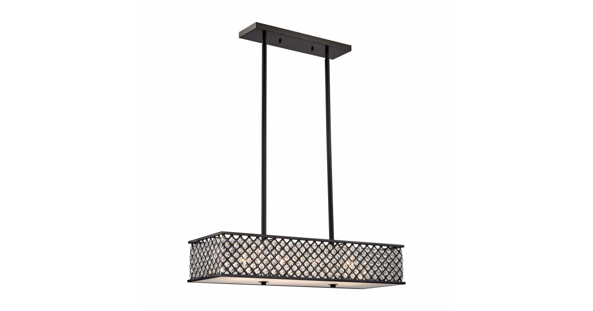 Elk Lighting 32103/4 Genevieve 4 Light 31" Wide Crystal Cage Chandelier ...