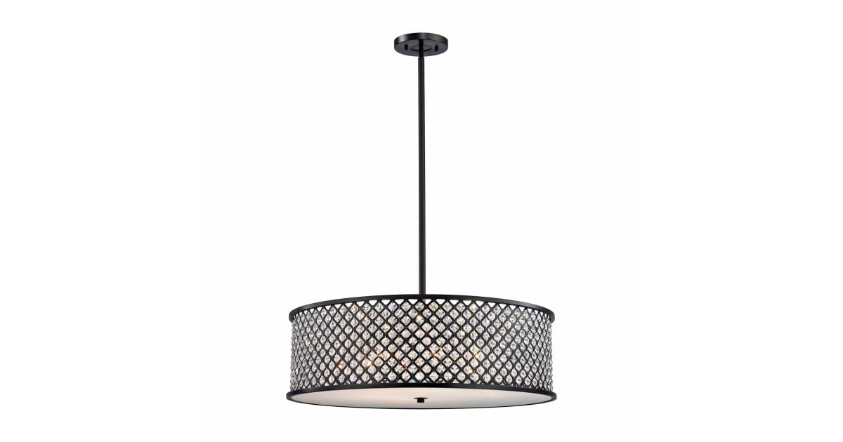 Elk Lighting 32106/6 6 Light 1 Tier Crystal Drum Chandelier from the ...