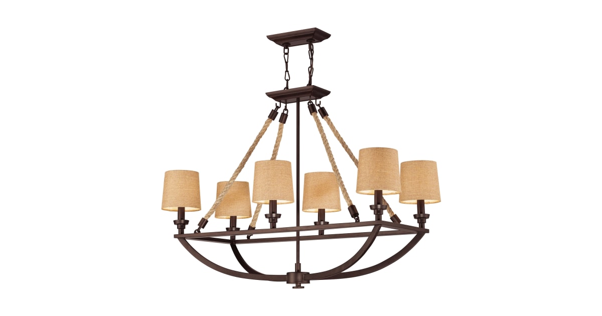 Elk Lighting 630196 6 Light Pendant From The Natural Rope