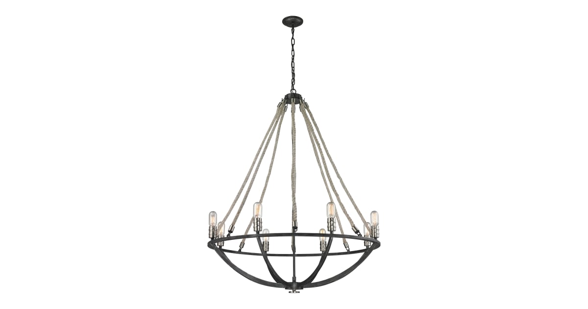 Elk Lighting 630588 Natural Rope 8 Light Chandelier