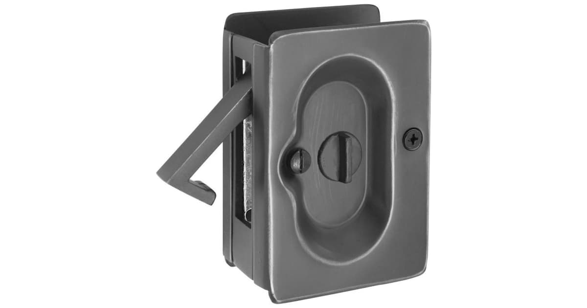 Emtek Hardware - Privacy Pocket Door Mortise Lock In Unlacquered Brass