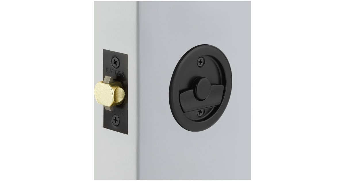 French Brass Pocket Door Lock Large 4-1/2 Bathroom Privacy Lock Hardware