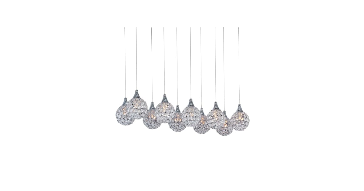 ET2 E24028-20PC Brilliant 10 Light 33" Linear Crystal Pendant | Build.com