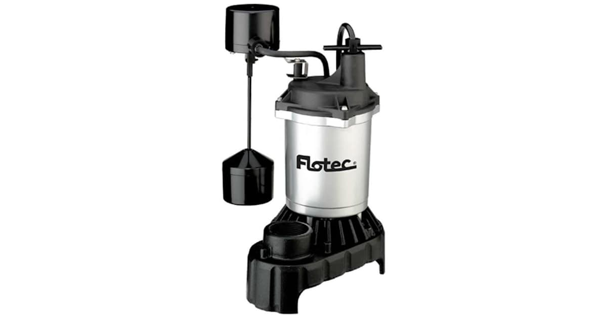 FloTec FPCI3350 1/3 HP Cast Iron and Zinc Submersible Sump Pump with ...
