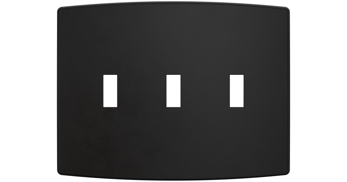 Franklin Brass Lot De 3 Plaques Murales Cachées Pour 2 Interrupteurs - Noir Mat - Design Doux Et Moderne