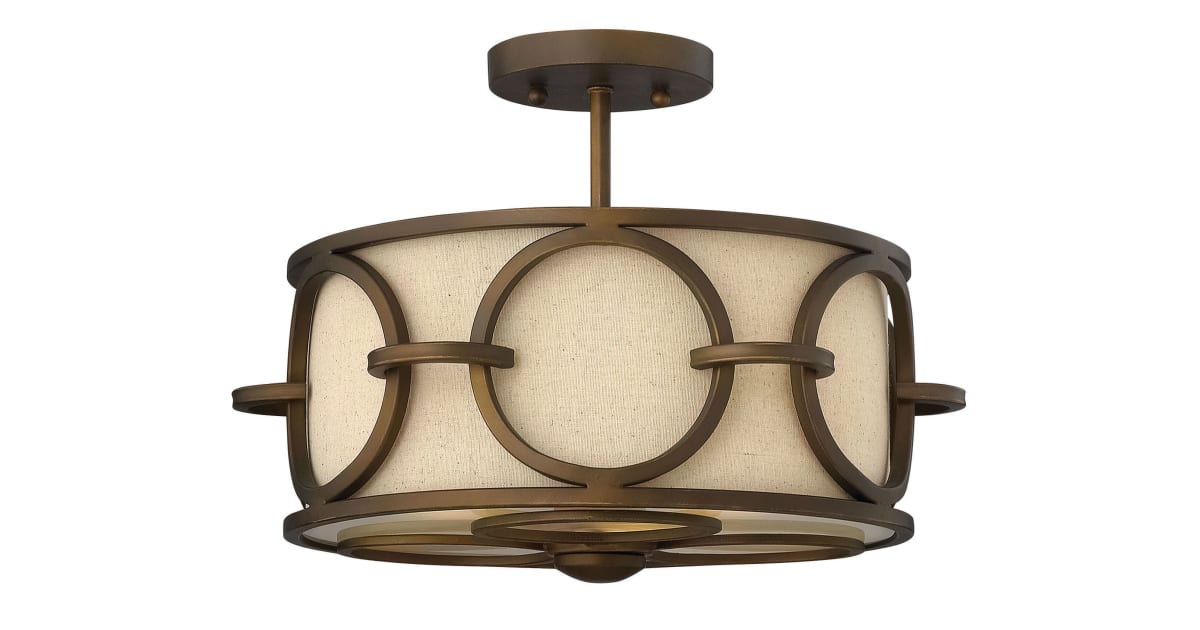 Fredrick Ramond FR42401BRC 3 Light SemiFlush Ceiling