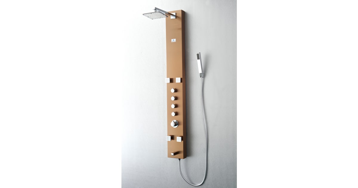 Fresca FSP8001BB Pavia Thermostatic Shower Panel with Rain