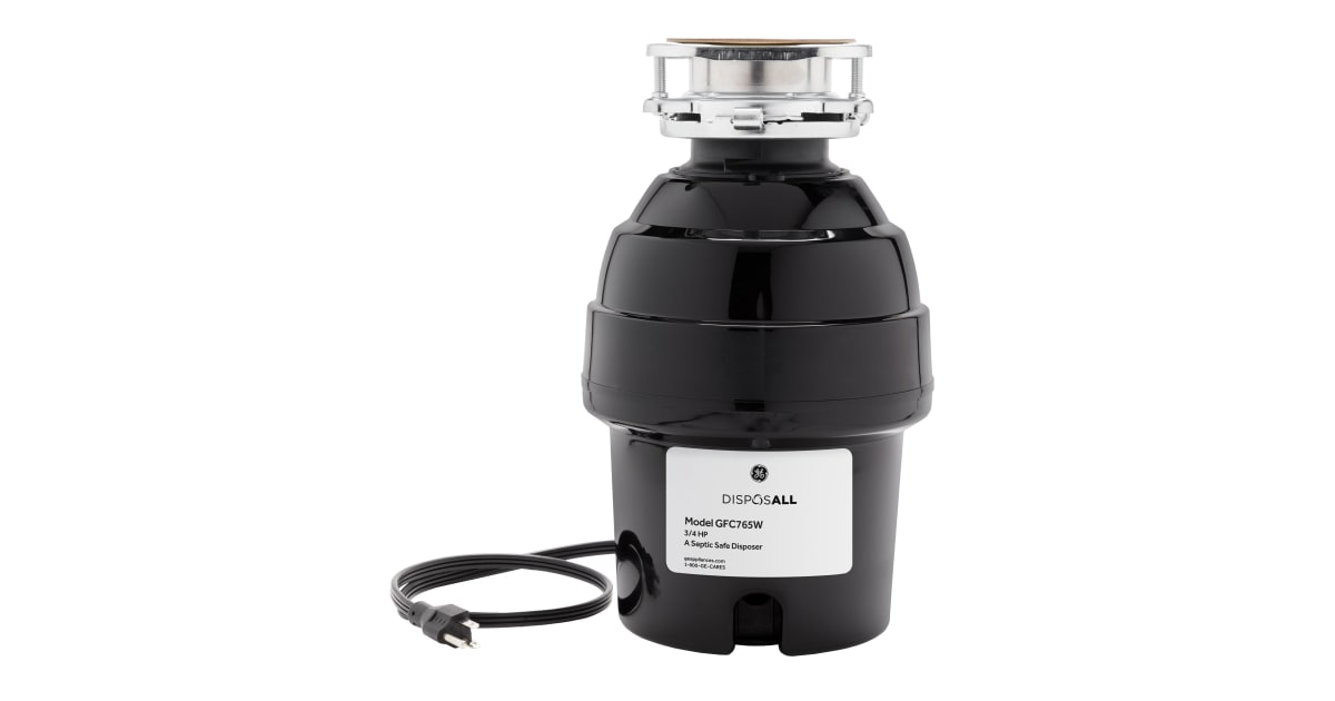 Ge gfc765w 3 4 hp continuous garbage disposal with 32 ounce grind