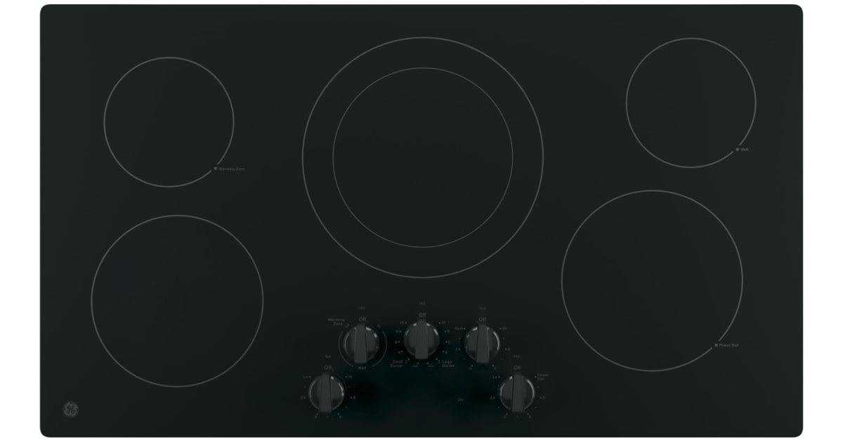 GE JP3036DLBB 36 Inch Wide 5 Burner Electric Cooktop with Build