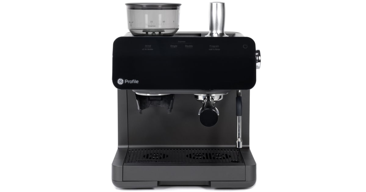 GE Profile 1- Cup Semi Automatic Espresso Machine in Black with