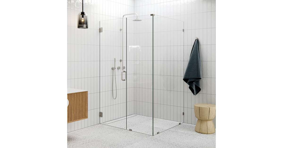 Glass Warehouse GW-90-WH-51-43.5-BN Illume 78" High x 51" Wide x 43-1/2 ...