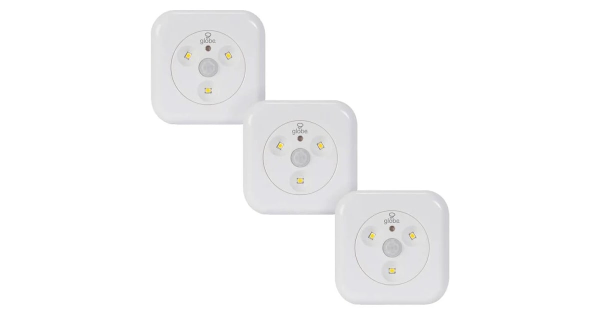 Globe Electric 26046 Set of 3 Motion Activated LED Under