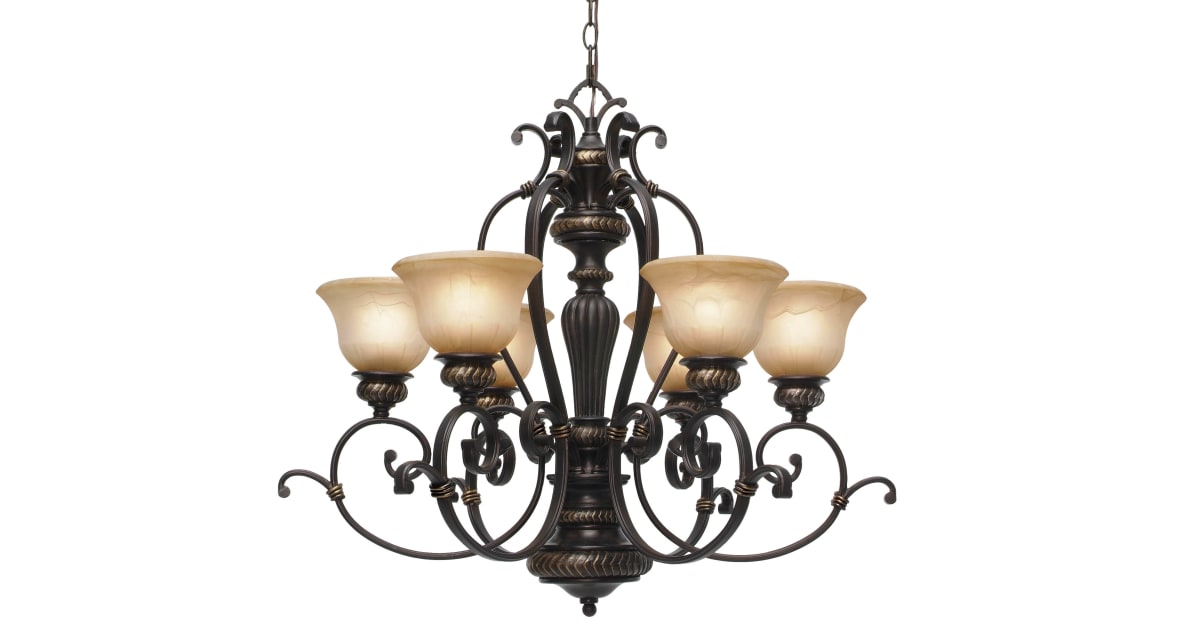 Golden Lighting 60296 EB Jefferson 6 Light Chandelier