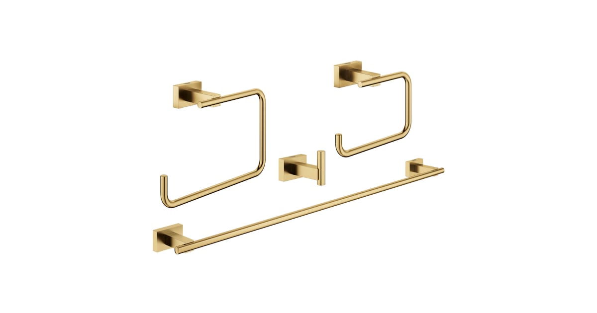 Grohe 40778GN1 Essentials Cube Accessory Kit - Includes Towel Ring ...