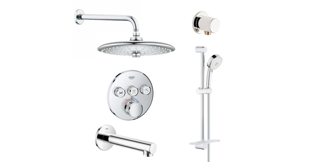 Grohe GSS-Grohtherm-CIR-08-000 SmartControl Shower System with Tub ...