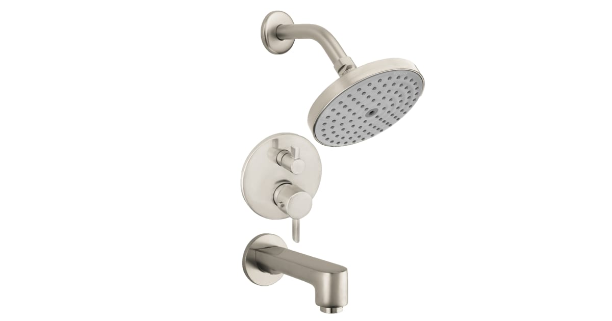 Handshower Brushed Nickel Hansgrohe KSHB04342-04233-1477BN-2 Raindance Shower Faucet Kit with 4 Body Sprays Diverter Trim with Rough PBV Trim with Rough 
