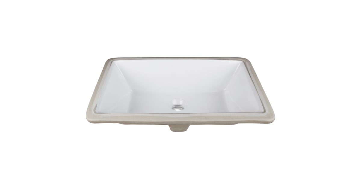 Hardware Resources H8910WH 20-7/8" Rectangular Porcelain Undermount ...