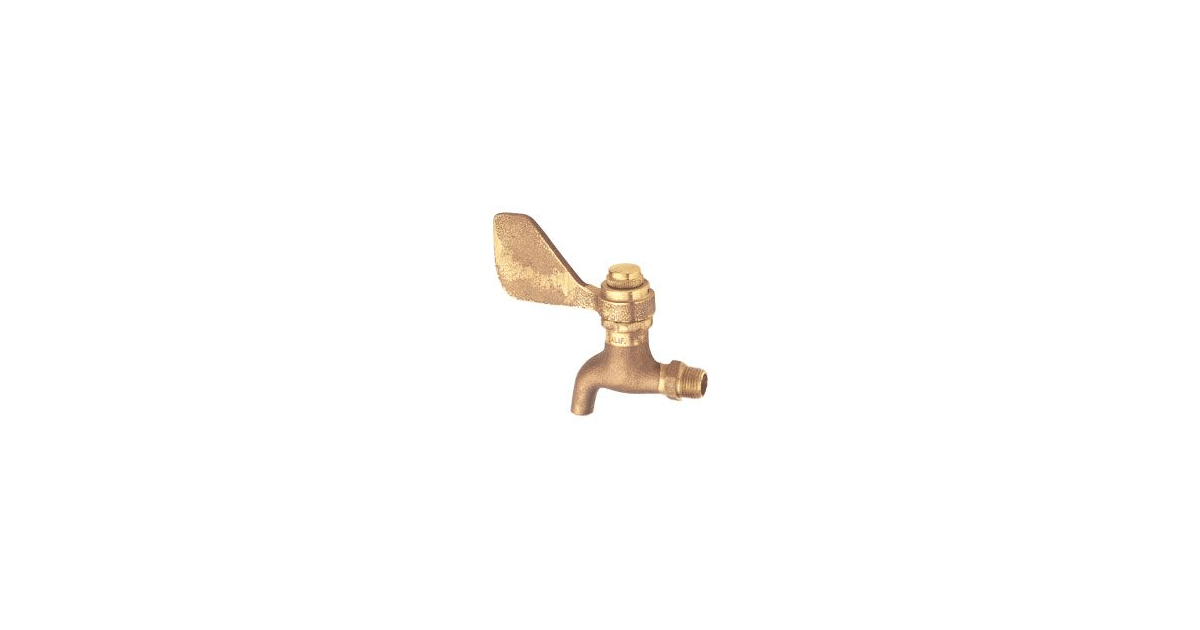 Haws Selfclosing, plain end, bib faucet with rough brass