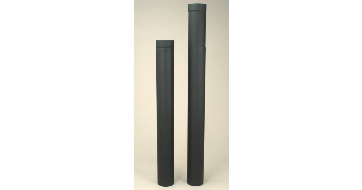 6'' x 36'' HeatFab Single Wall Black Stovepipe - 2607B