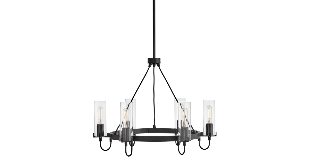【国際ブランド】 Hinkley 28 Light 6 Ryden 37855BK Lighting その他