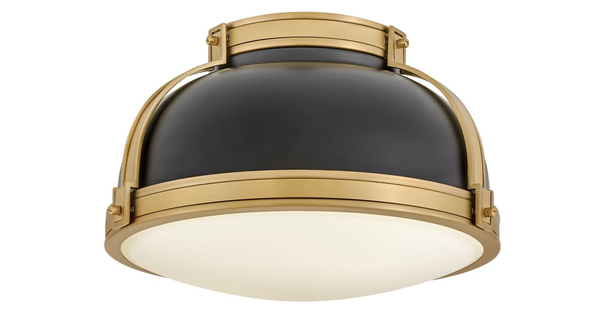 Hinkley Lighting 46351BK-LCB Barton 2 Light 15" Wide Flush Mount ...