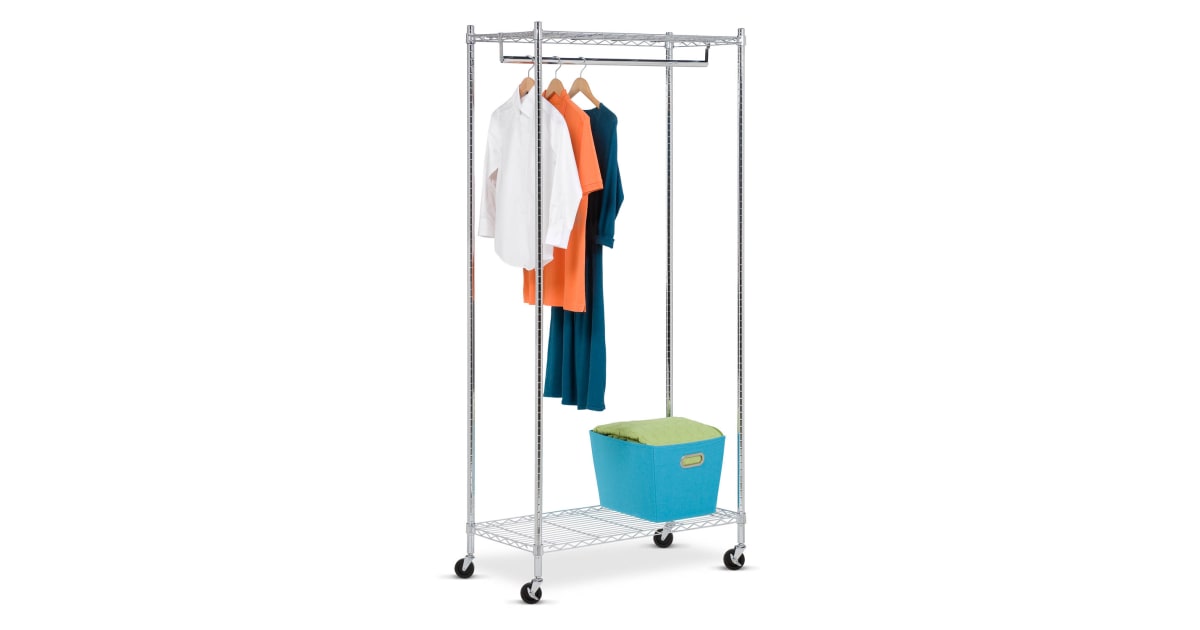 Home Chrome HoneyCanDo GAR01304 Collapsible Commercial Garment Rack