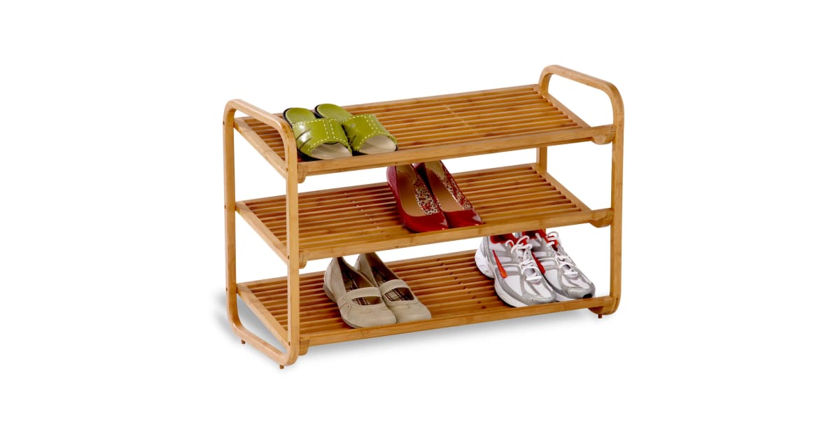  Honey-Can-Do SHO-01599 Bamboo 3-Tier Shoe Shelf : Home & Kitchen