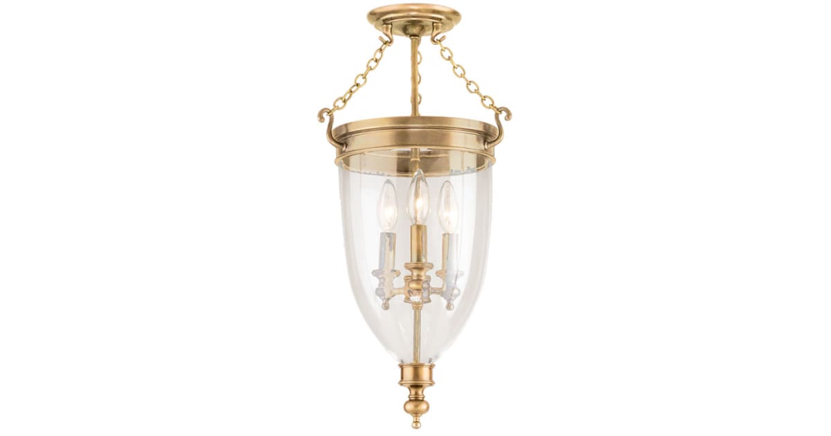 Hudson Valley Lighting 141AGB Hanover 3 Light 12" Wide SemiFlush