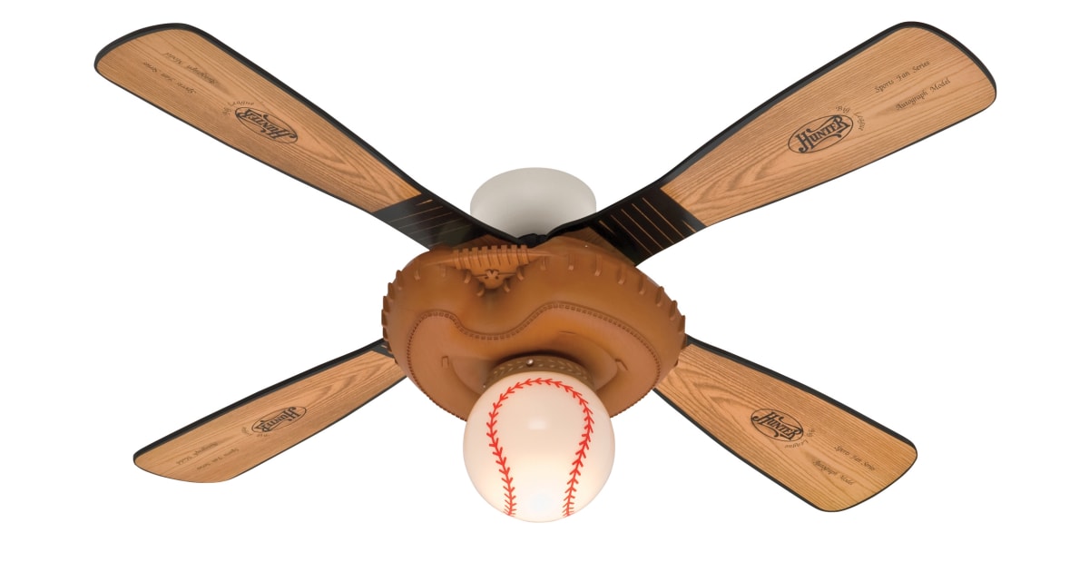 Hunter 23252 44" Baseball Ceiling Fan, Blades and Light