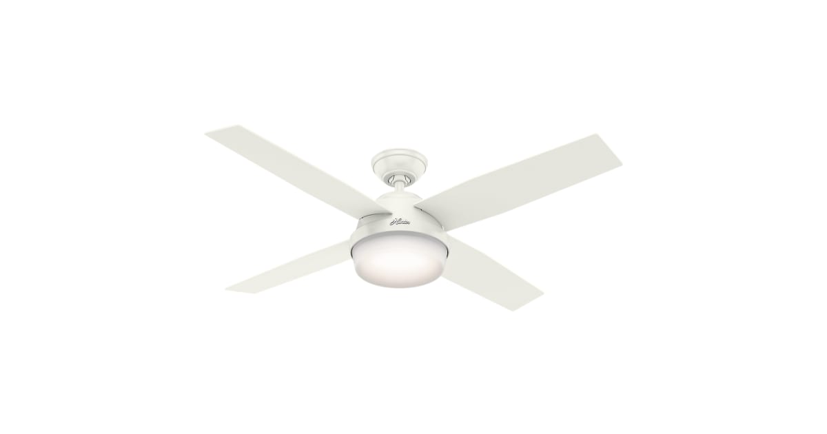 4 Blade Led Outdoor Ceiling Fan, 52 Inch White Outdoor Ceiling Fan