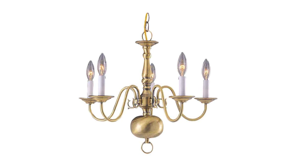 International Lighting 361511 Five Light Up Lighting Solid Brass