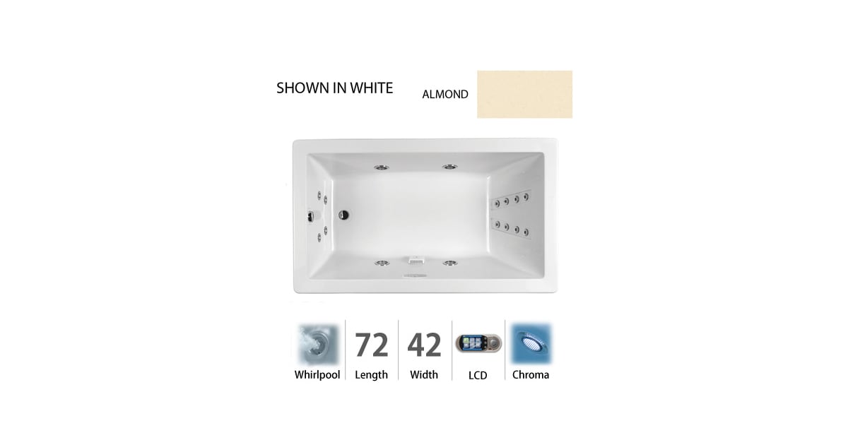Jacuzzi ELA7242WLR5CHA 72" x 42" Elara® Drop In Luxury