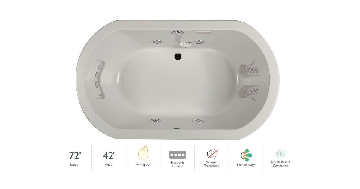 Jacuzzi MT06969 Anza 72" Whirlpool Bathtub for Drop In