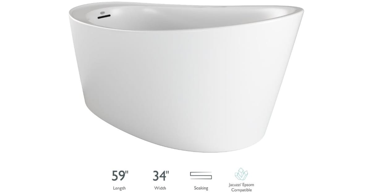 Jacuzzi RA15C59 Bria 59" Free Standing Acrylic Soaking Tub