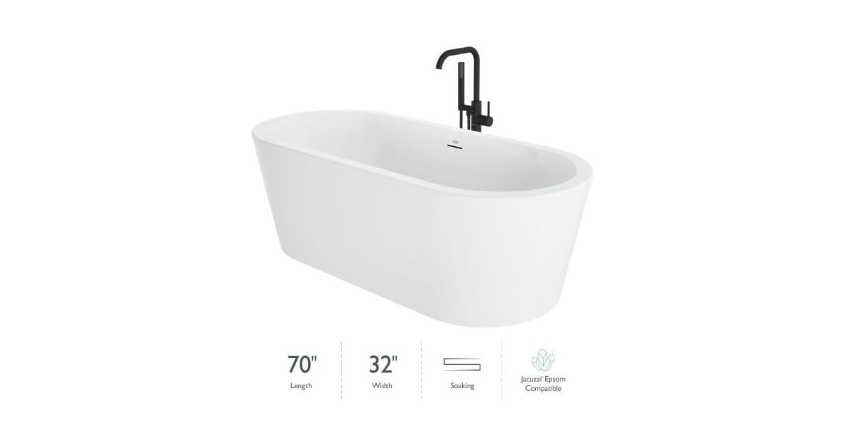 Jacuzzi TB30W59 Celeste 70" Free Standing Acrylic Soaking