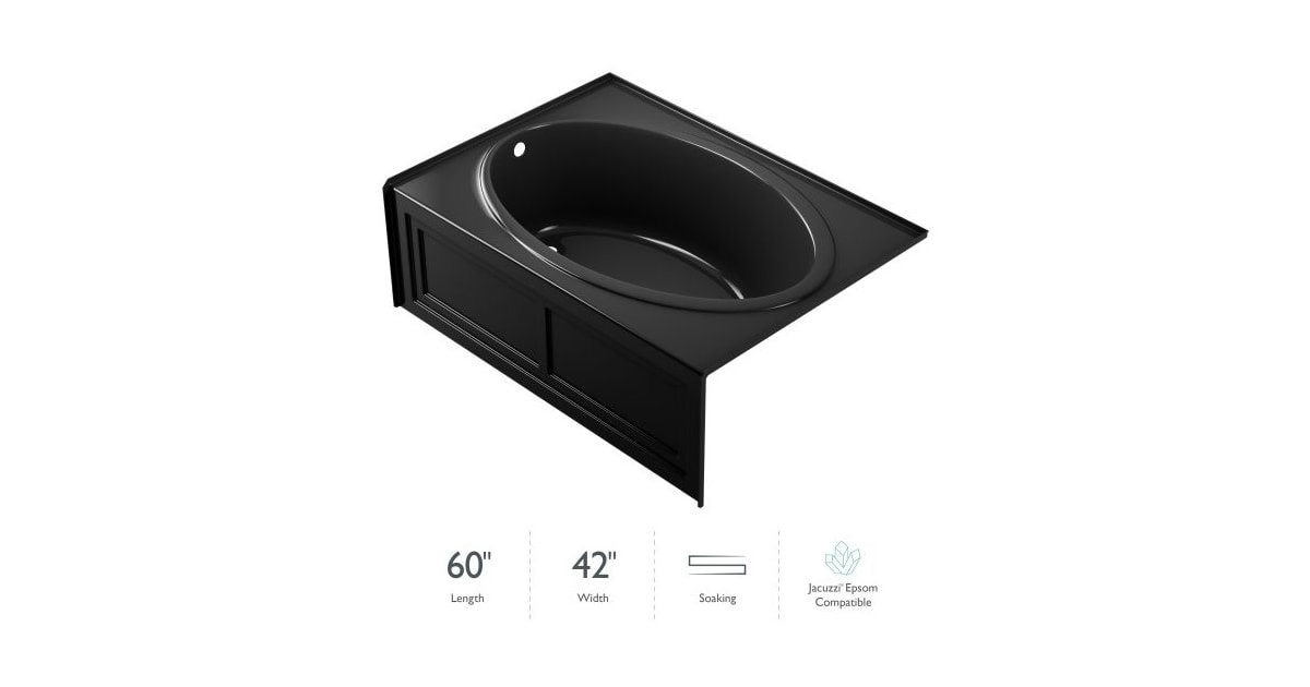 Jacuzzi NV26042BLXXXXB Nova 60" Soaking Alcove Bathtub