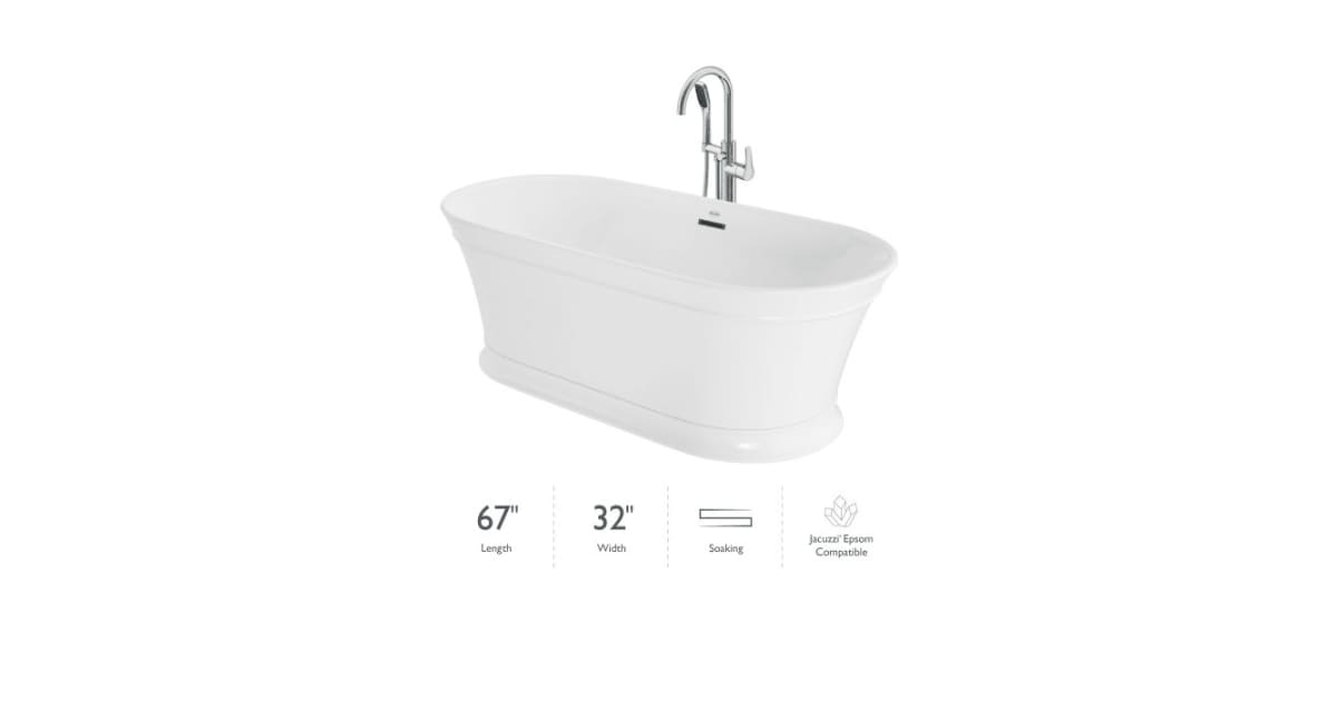 Jacuzzi PU84C59 Lyndsay 67" Free Standing Acrylic Soaking
