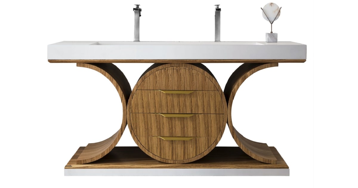 James Martin Linear 72" Double Vanity, Mid Century Walnut